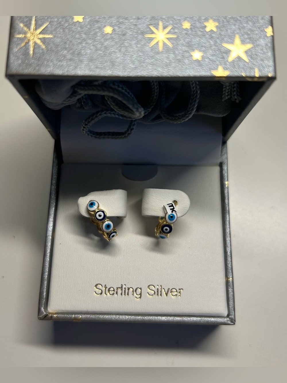 NIB Rachel Zoe evil eye hoop earrings - Picture 4 of 8